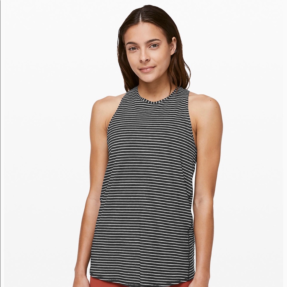 Grey & White Lululemon All Tied Up Tank